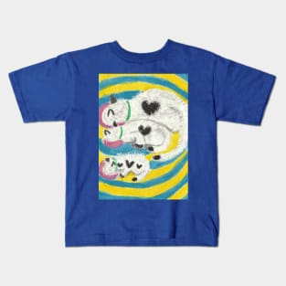 cat family dinnertime art Kids T-Shirt